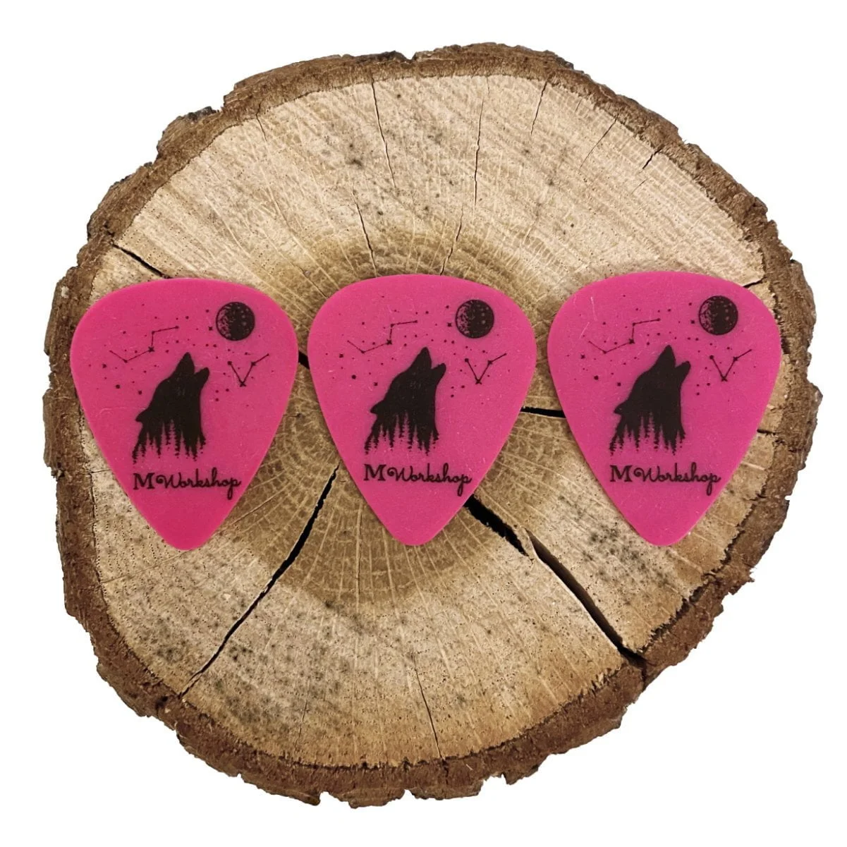 M-Workshop Standard Wolf Neon Pink kostka gitarowa