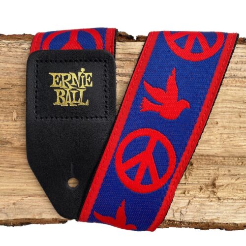 EB4698 Ernie Ball Red and Blue Peace Love Dove pasek do gitary