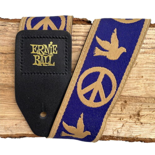 EB4699 Ernie Ball Navy Blue and Beige Peace Love Dove pasek do gitary