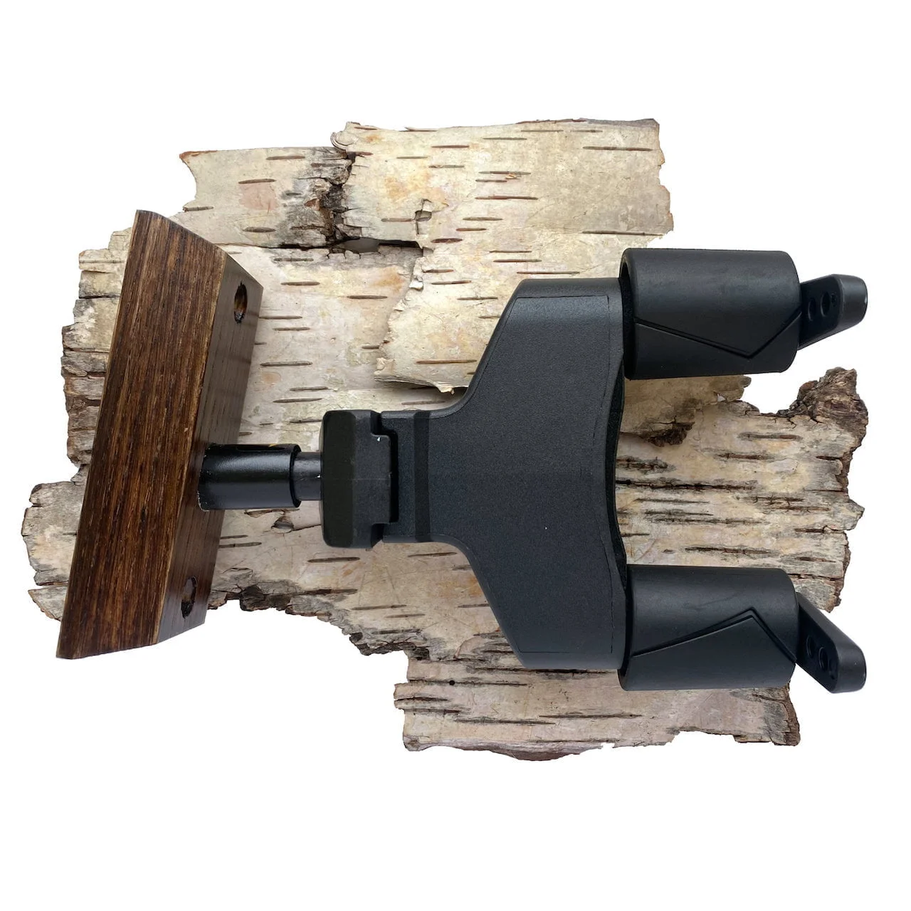 GSP38WBW Wieszak na gitarę z drewnianą podstawką w kolorze orzechowym