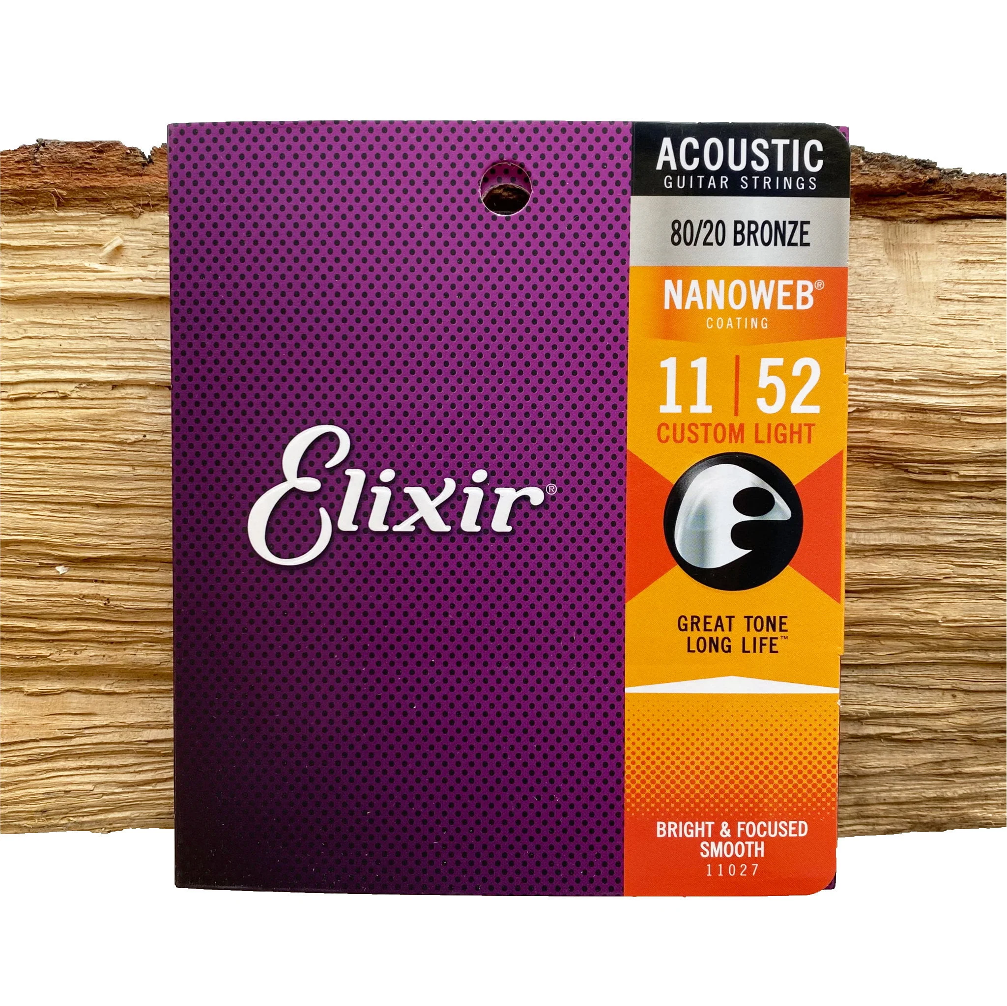 E11027 Elixir NanoWeb 80-20 Bronze 11-52 Custom Light struny do gitary akustycznej_2