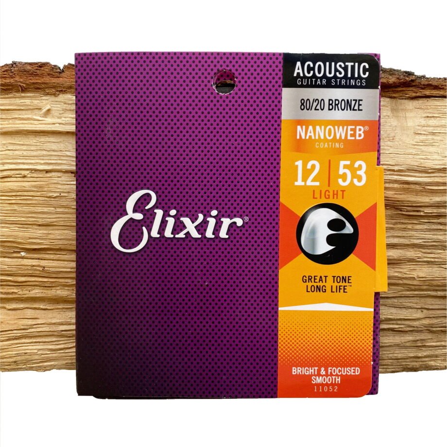E11052 Elixir NanoWeb 80-20 Bronze 12-53 Light struny do gitary akustycznej