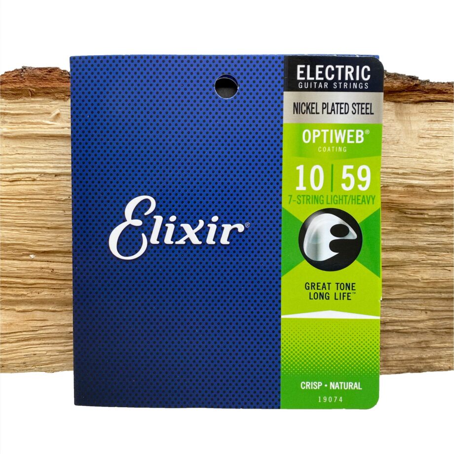 E19074 Elixir OptiWeb 10-59 7-String Light Heavy struny do gitary elektrycznej