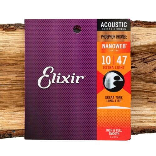 e16002 elixir nanoweb phosphor bronze 10 47 extra light struny do gitary akustycznej