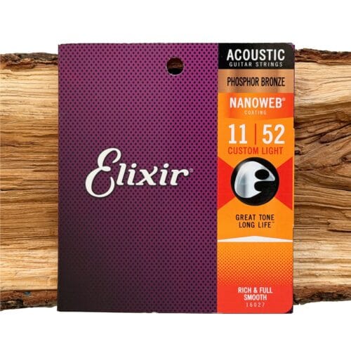 e16027 elixir nanoweb phosphor bronze 11 52 custom light struny do gitary akustycznej