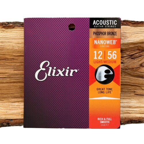 e16077 elixir nanoweb phosphor bronze 12 56 light medium struny do gitary akustycznej 2